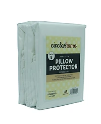 Circles Home 100% Cotton Breathable Pillow Protector with Zipper – White ( Pack