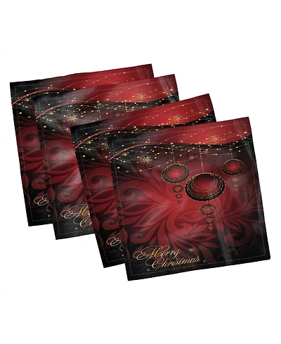 Ambesonne Christmas Set of 4 Napkins, 12" x 12"