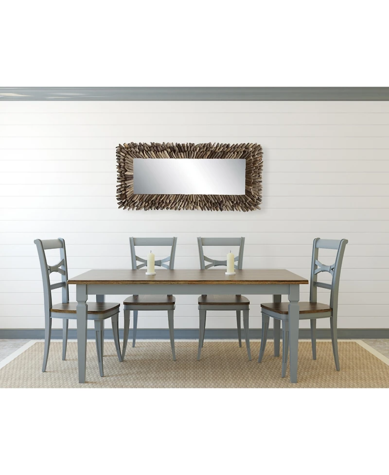 Big Driftwood Framed Wall Mirror, Natural