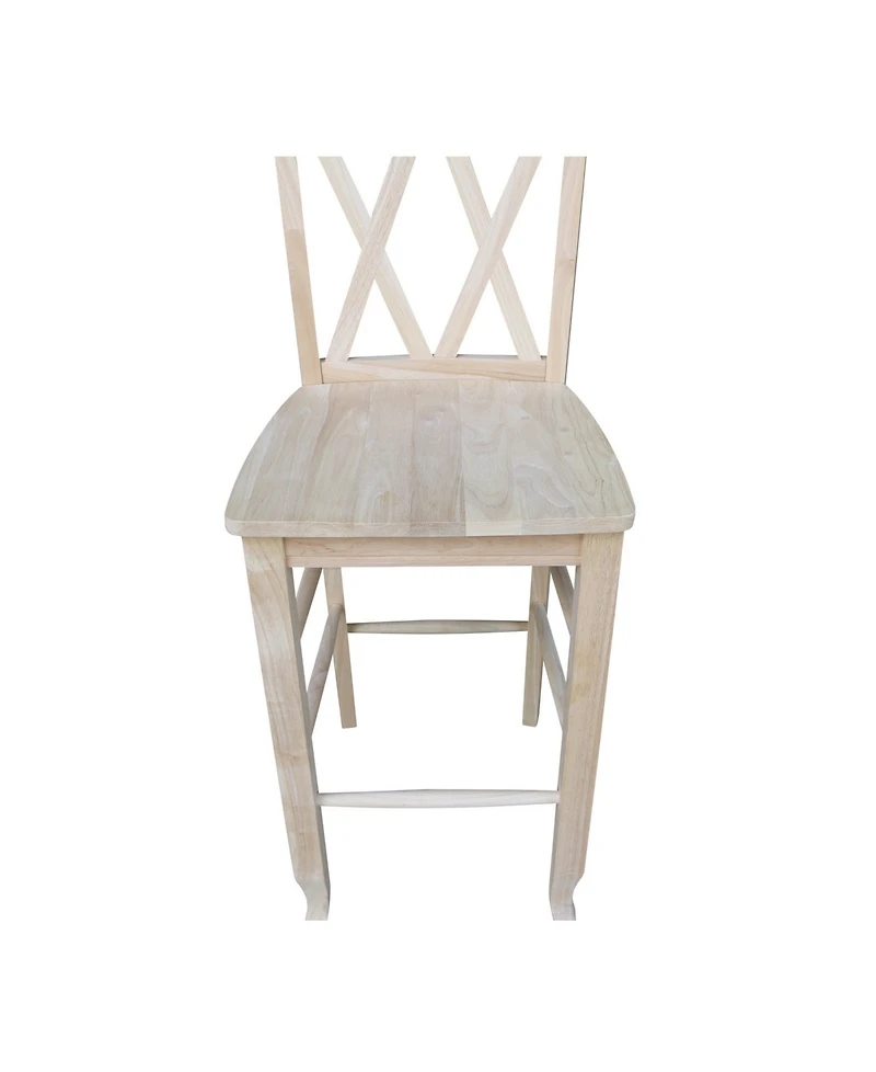 International Concepts Double X-Back Bar Height Stool