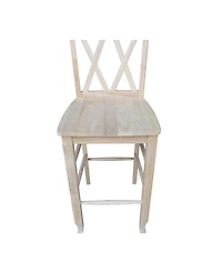 International Concepts Double X-Back Bar Height Stool