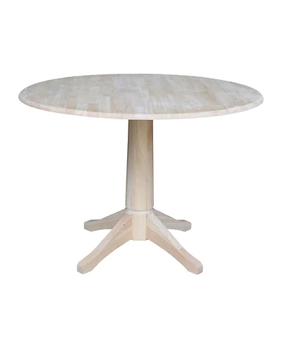 International Concepts 42" Round Dual Drop Leaf Pedestal Table