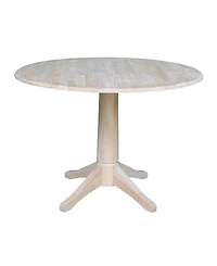 International Concepts 42" Round Dual Drop Leaf Pedestal Table
