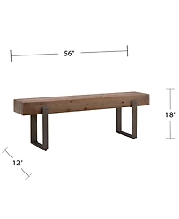 Southern Enterprises Maeve Rustic Industrial Bench