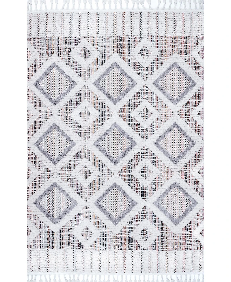 nuLoom Lorden Theola Geometric High-Low Pink 5'3" x 7'7" Area Rug