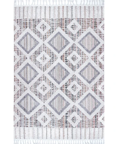 nuLoom Lorden Theola Geometric High-Low Pink 5'3" x 7'7" Area Rug