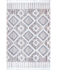 nuLoom Lorden Theola Geometric High-Low Pink 5'3" x 7'7" Area Rug
