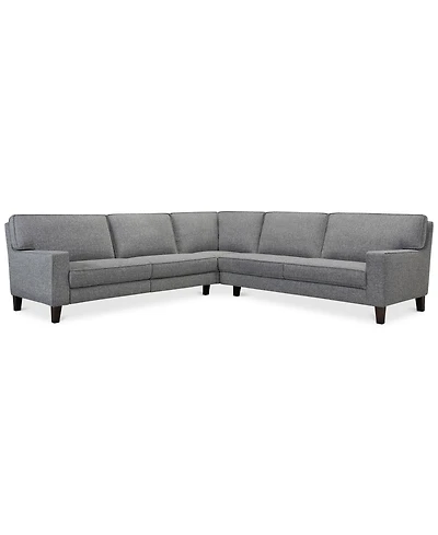 Closeout! Sandrew -Pc. Fabric Sectional with 2 Power Foot Rests