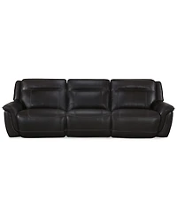 Lenardo 3-Pc. Leather Sofa with 2 Power Motion Recliners, Created for Macy's
