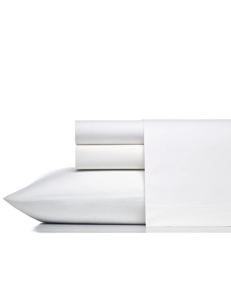 Closeout! Vera Wang Solid 400 Thread Count Cotton Percale 4 Piece Sheet Set