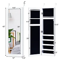 Costway Door Mounted Mirrored Jewelry Cabinet