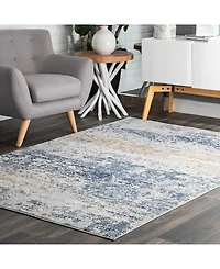 nuLoom Terra Wilde Tribal Distressed Blue 5' x 8' Area Rug