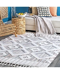 nuLoom Lorden Theola Geometric High-Low Pink 5'3" x 7'7" Area Rug