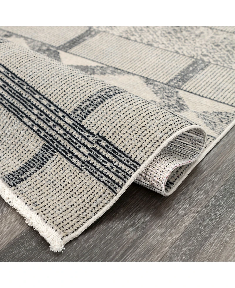 nuLoom Fantasy Contemporary Ismay Gray 5'3" x 7'7" Area Rug