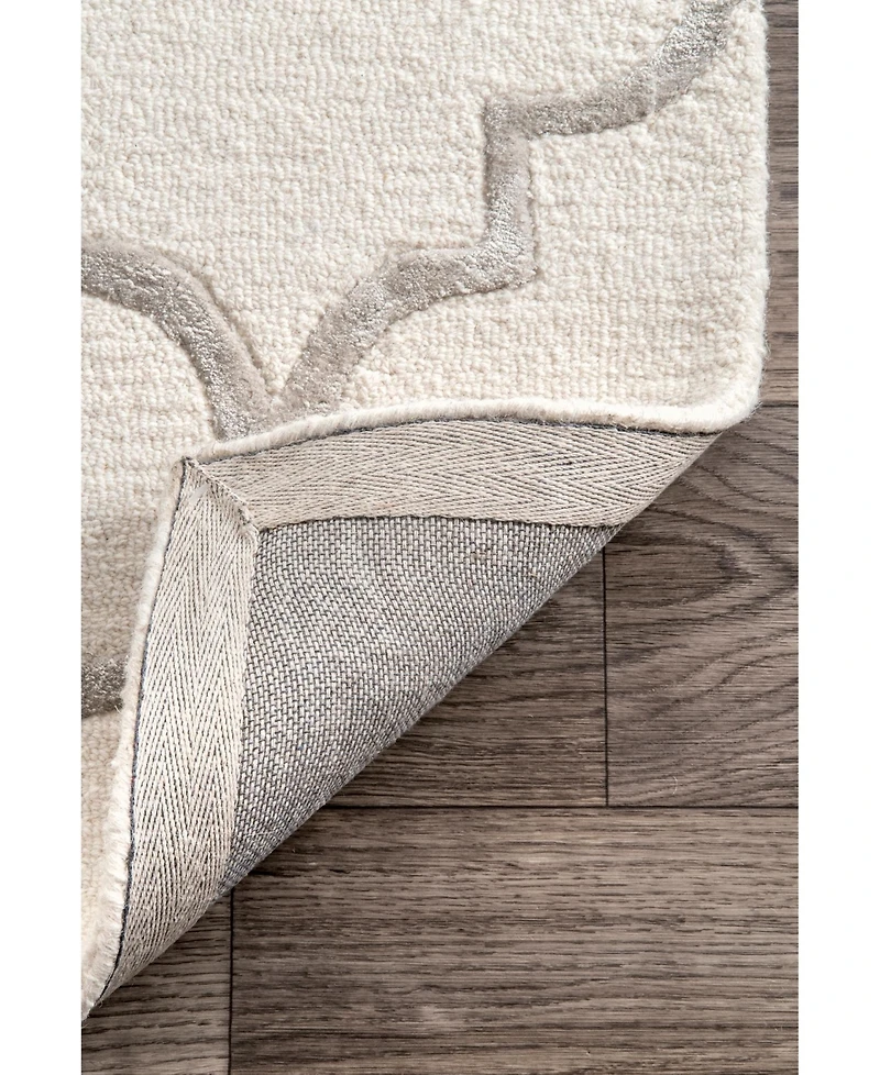 nuLoom Caspian Faux Silk Moroccan Silver 5' x 8' Area Rug