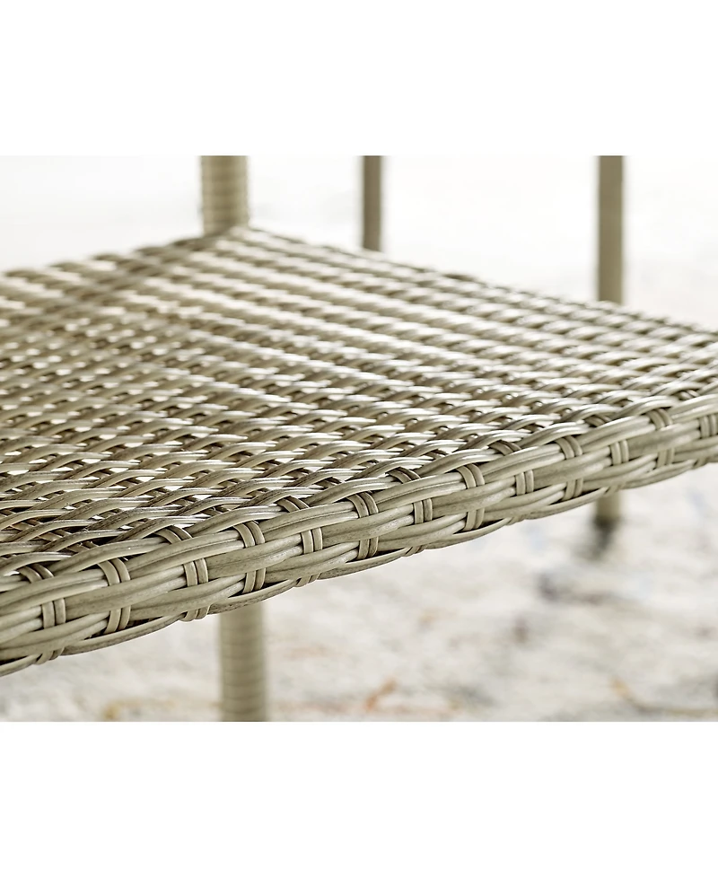 Alaterre Furniture Windham All-Weather Wicker Outdoor Cocktail Table with Glass Top