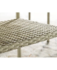 Alaterre Furniture Windham All-Weather Wicker Outdoor Cocktail Table with Glass Top