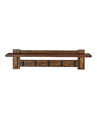 Alaterre Furniture Durango Industrial Wood Coat Hook Shelf and Bench Set