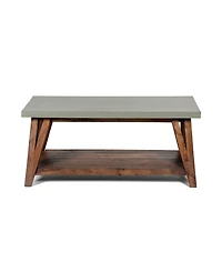 Alaterre Furniture Brookside Cement-Top Wood Entryway Coat Hook and Bench
