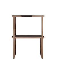 Southern Enterprises Hayle Mirrored Side Table with Faux Stone Glass