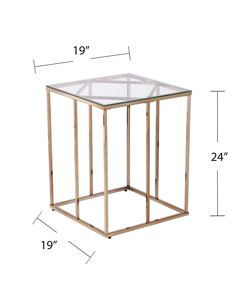 Southern Enterprises Imogen Contemporary End Table with Glass Top