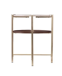 Southern Enterprises Valera Round End Table with Faux Marble Top