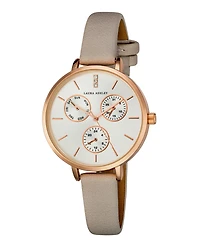 Laura Ashley Women's Chrono Dial Gray Polyurethane Strap Watch 36mm