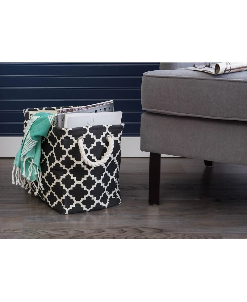 Design Imports Polyester Bin Lattice Rectangle Large