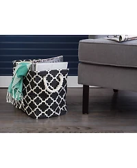 Design Imports Polyester Bin Lattice Rectangle Large