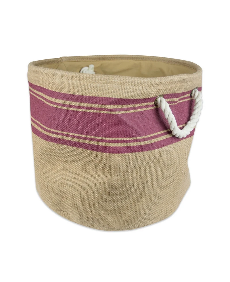Design Imports 12" Round Burlap Storage Bin