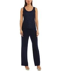 R & M Richards Petite 3-Pc. Sequined-Lace Jacket, Top & Pants