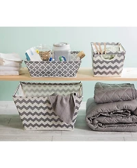Design Imports Polyester Bin Chevron Trapezoid Large