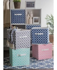 Design Imports Non-woven Polyester Cube Lattice Square Set of 4