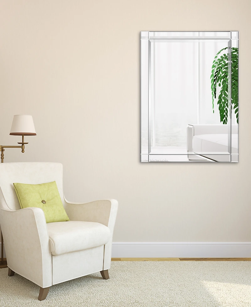Empire Art Direct Moderno Squared Corner Beveled Rectangle Wall Mirror, 40" x 30" x 1.18"