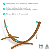 Heavy-Duty Two-Person Curved Larch Wood Hammock Stand Only