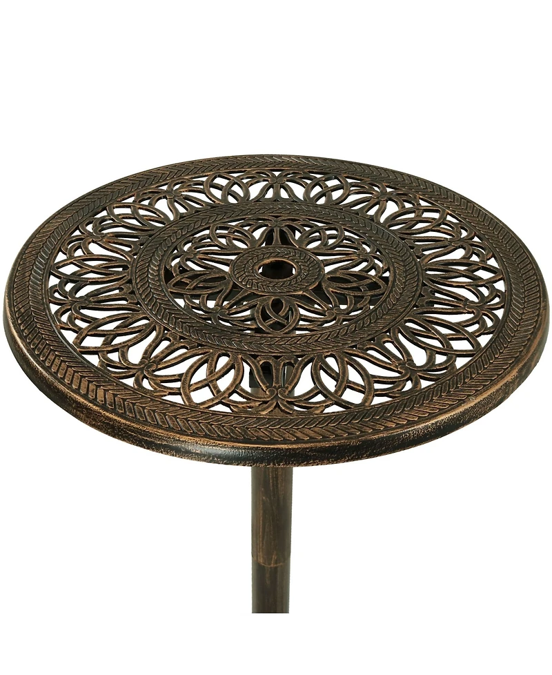 40"H Cast Iron Base and Cast Aluminum Tabletop Round Bar-Height Table