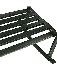 Traditional Fleur-de-Lis Design Cast Iron and Steel Outdoor Rocking Chair