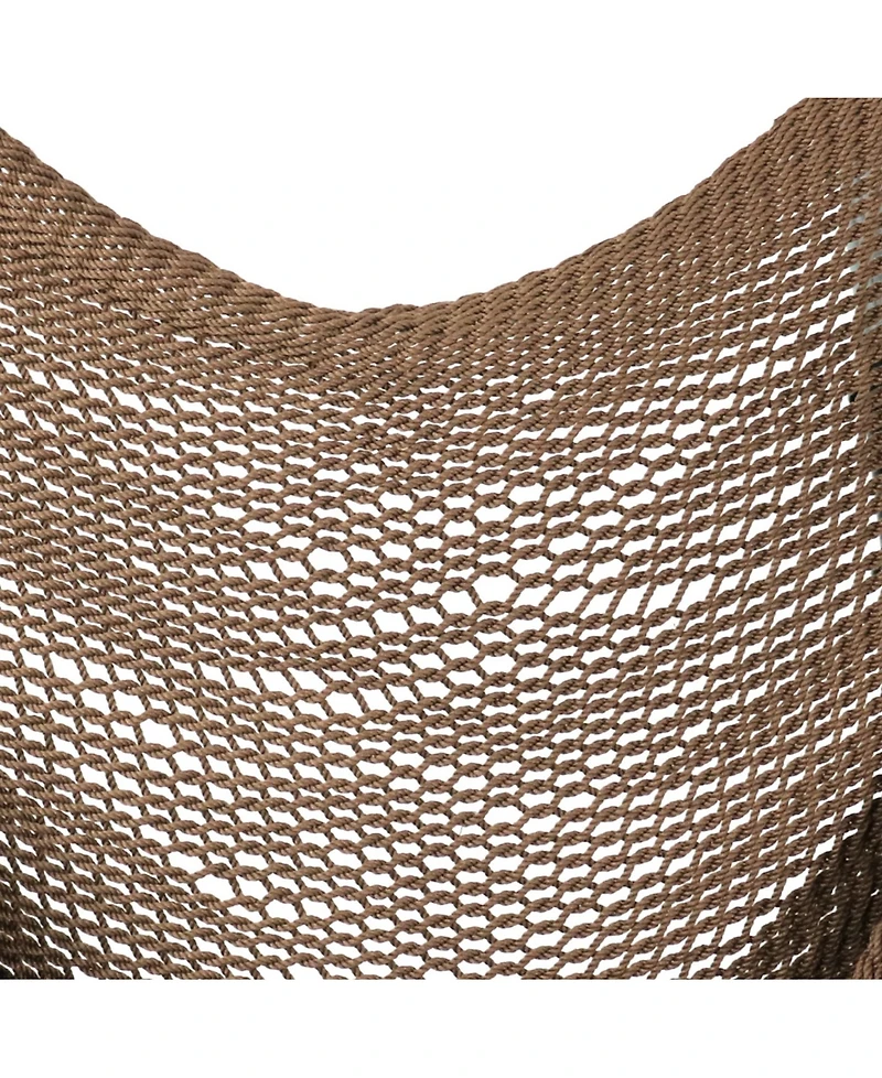 Sunnydaze Decor Caribbean Style Extra Large Hanging Rope Hammock Chair Swing with Stand - 300 lb Weight Capacity