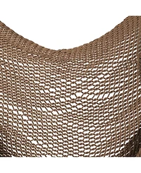 Sunnydaze Decor Caribbean Style Extra Large Hanging Rope Hammock Chair Swing with Stand - 300 lb Weight Capacity