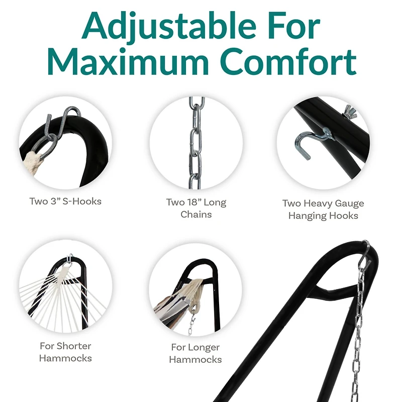 Heavy-Duty Universal Multi-Use Steel Hammock Stand for 9 to 14 Feet Hammocks - 550 lb Weight Capacity