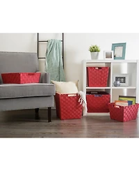 Design Imports Nylon Bin Basketweave Trapezoid Set of 2