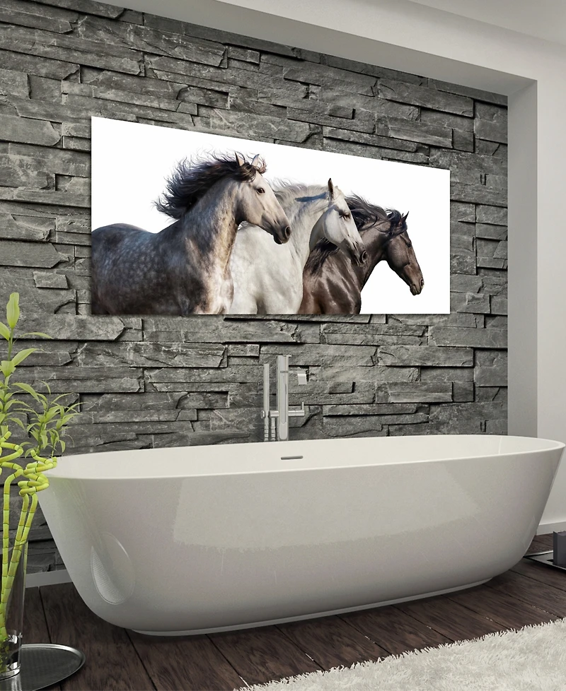 Empire Art Direct Trilogy 1 Frameless Free Floating Tempered Glass Panel Graphic Wall Art, 24" x 63" x 0.2"