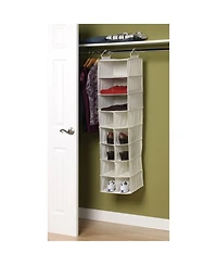 Household Essentials Hanging Shoe Organizer, 10 Pockets and 3 Shelves