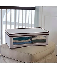 Household Essentials Large Canvas Storage Box, Trim