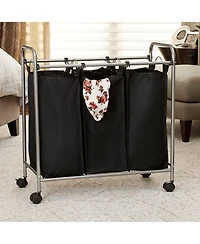 Household Essentials Rolling Triple Laundry Sorter
