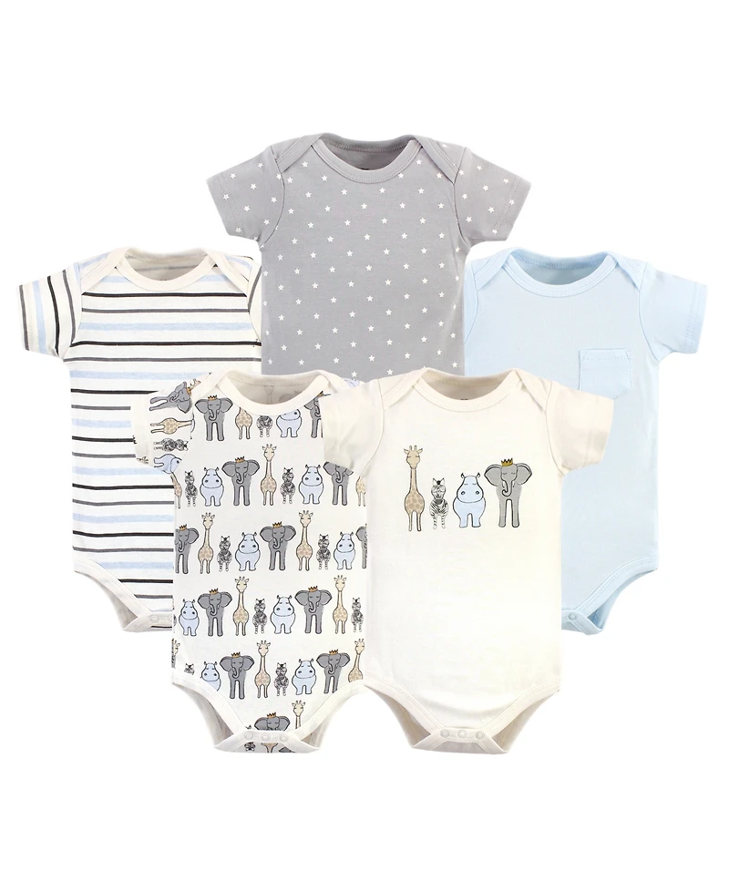 Hudson Baby Boys Multipack of 5 Comfortable Cotton Bodysuits