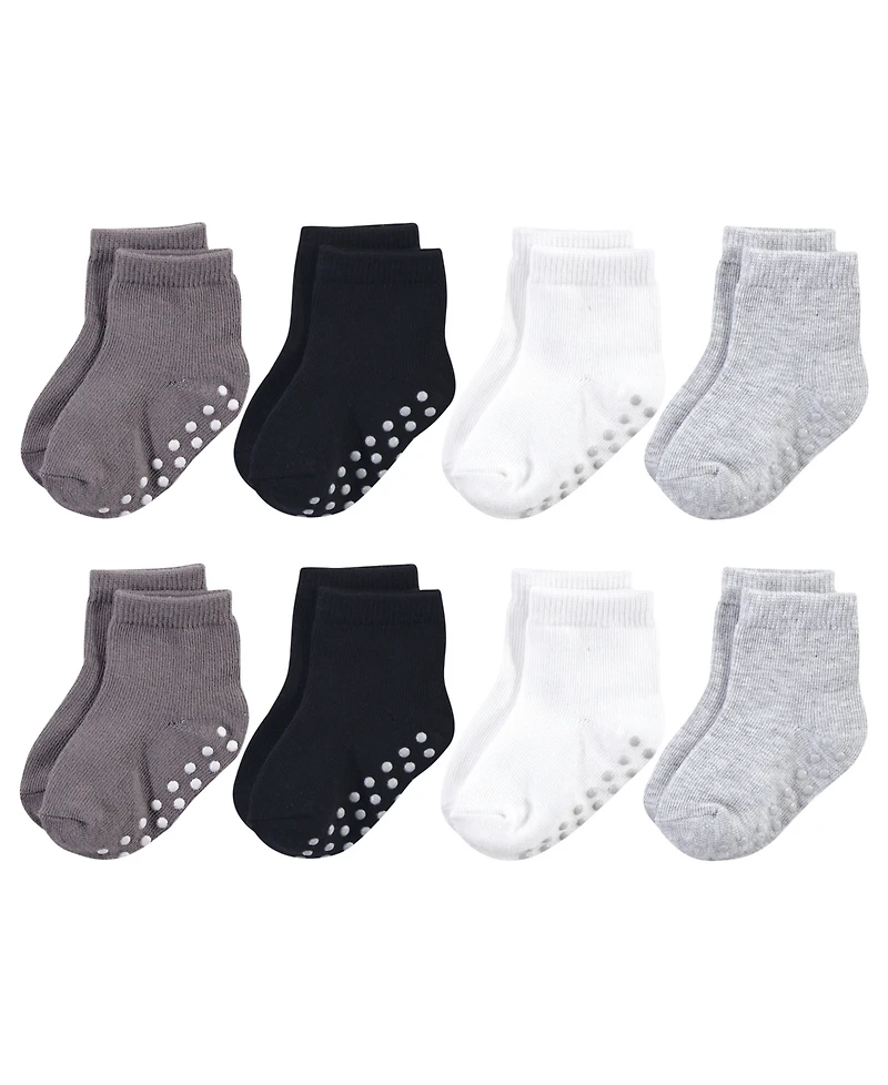 Touched by Nature Baby Boys Organic Kids' Eight-Pair Non Skid Crew Socks
