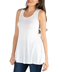 24seven Comfort Apparel Women's Scoop Neck Sleeveless Tunic Top