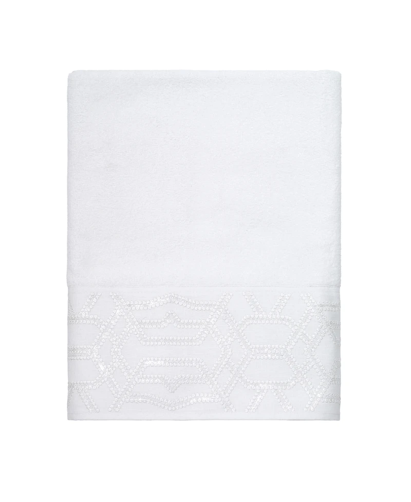 Avanti Serafina Geometric Embroidered Cotton Bath Towel, 27" x 50"