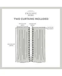 Exclusive Home Curtains Jacinta Flippable Side Ruffle Sheer Rod Pocket Curtain Panel Pair Set Of 2